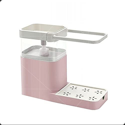 DDKYHU Dispensador de jabón para Cocina, dispensador de jabón y Soporte para Esponja, Colgador de Trapo 3 en 1, dispensador de jabón de encimera de Primera Calidad