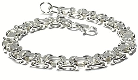Generisch Armband 925 Silber Königskette flach 8mm stabil beweglich 21cm