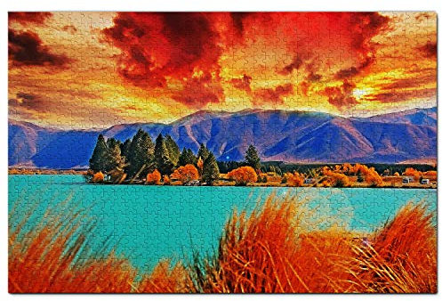 New Zealand Jigsaw Puzzle 1000 Piece New Zealand Queenstown Puzzle Game Artwork Travel Souvenir 70x50CM