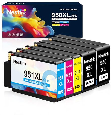 Nestink 950 XL 951XL Druckerpatronen (2 Schwarz 1 Cyan 1Magenta 1 Gelb) Kompatible HP 950 xl/951xl Multipack,Kompatibel mit HP Officejet pro 8600 Patronen HP Officejet pro 8620 8100 8610 8600 Patronen