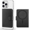 Shieldon Porte-Cartes Adhésif en Cuir, Portefeuille Magnétique, Genuine Leather Wallet Card Holder Compatible avec iPhone 16 Pro Max/16 Pro/16/15/14/13/12 Séries – Grain Litchi Noir