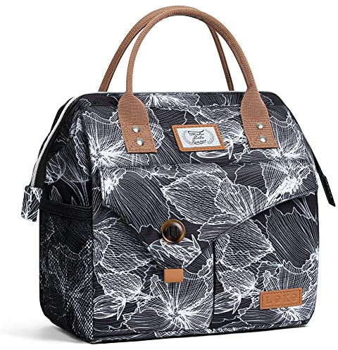 Lekesky Borsa Termica Porta Pranzo Donna 11L, Borsa Frigo Piccola Pranzo Ufficio, Borse Termiche Multifunzionale Portatile, Morbida Isolata Impermeabile per Viaggio Picnic Lavoro Luch Bag, Foglie