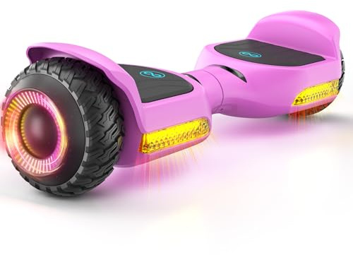 Gyroor Self Balancing Scooter New G13 All Terrain Balancing Scooter with LED Lights, Self Balancing Off Road with Bluetooth for Kids ages 6-12 and Adults-Pink