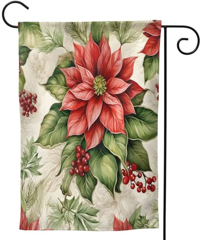 Mexpekil Weihnachtsstern-Flagge, 71,1 x 101,6 cm, doppelseitig, für den Außenbereich, dekorative Willkommensflagge für Terrasse, Hof, Rasen