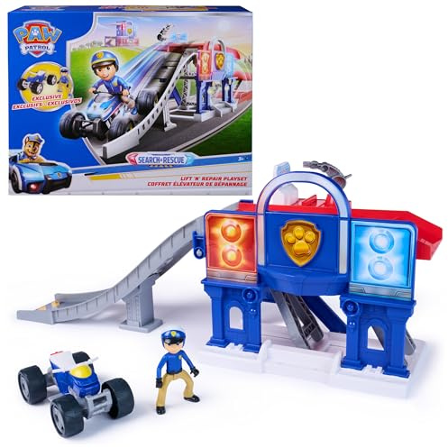 Paw Patrol Search & Rescue Lift N Repair Playset with Ryder Action Figure | Over 30-Inch Track Playset, Moving Claw Arm & Ramp, Exclusive Ryder ATV, Toy Car Playset for Kids Ages 3 and Up