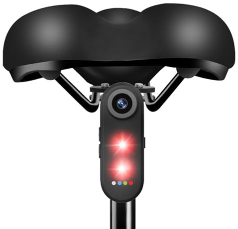 Bewinner Bike Camera with Tail Light, 4K HD Sports Action Camera, Cycling Video Recorder Rear View Cameras, IPX6 Water Proof 140° Wide Angle Bicycle Dash Cam with Mount (32G)