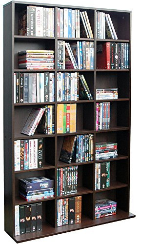 WATSONS PIGEON HOLE - 588 CD / 378 DVD Blu-ray Media Storage Shelf Unit - Dark Oak