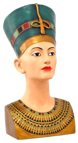 Pacific Giftware Nofretete Büste Statue aus Polyresin, Handbemalt, 45,7 cm, Bunt (Multicolored), Antike, Historische Gestalten, Tischplatte