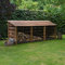 Rutland County Garden Furniture Empingham 4ft Tall Log Store/Garden Storage Heavy Duty Pressure Treated Timber With Forward Sloping Roof (Slatted Log Store Only, Rustic Brown)