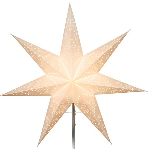 Best Season Papier-ErsatzsternSensy Star 54 Durchmesser 54 cm, inklusive Halterung, Vierfarb-Karton, crème 231-29