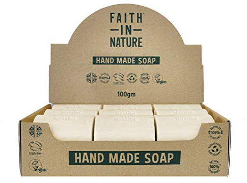 Faith In Nature Natural Coconut Hand Soap Bar Box Set, Hydrating, Vegan & Cruelty Free, No SLS or Parabens, 18 x 100g