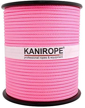 Kanirope® Corde Cordage PP Polypropylène MULTIBRAID 4mm 100m Rose Fluo (3250) tressée