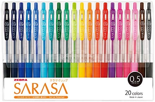 ZEBRA Gel-Kugelschreiber Sarasa Clip 0,5 Jj15-20ca 20 Farben Set