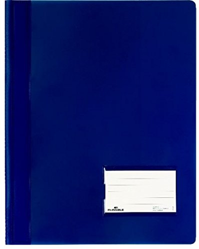 5er Sparpack DURABLE Hunke & Jochheim Schnellhefter DURALUX®, transluzente Folie, für A4 Überbreit, 280x332mm (5 Stück, dunkelblau)