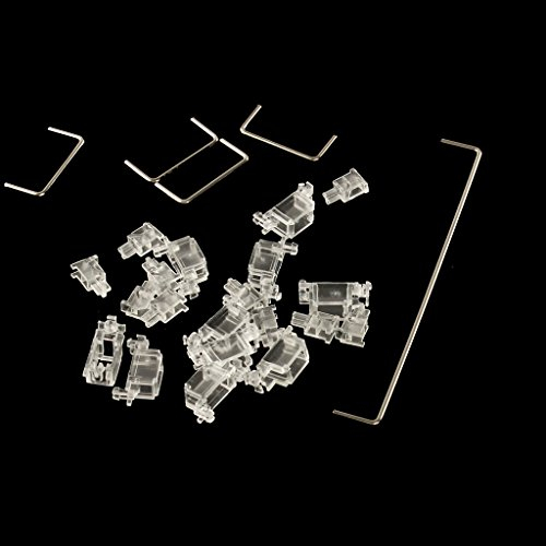 YMDK Cherry Style OEM Clear PCB-Mounted PCB Stabilizers Satellite Axis 7u 6.25u 2u for MX Switches Mechanical Keyboard Big Keycaps (625u 60 87 Set)