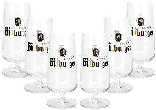 Bitburger Bierglas Kelch Bier Glas Gläser Set - 6X Bierkelche 0,25l geeicht