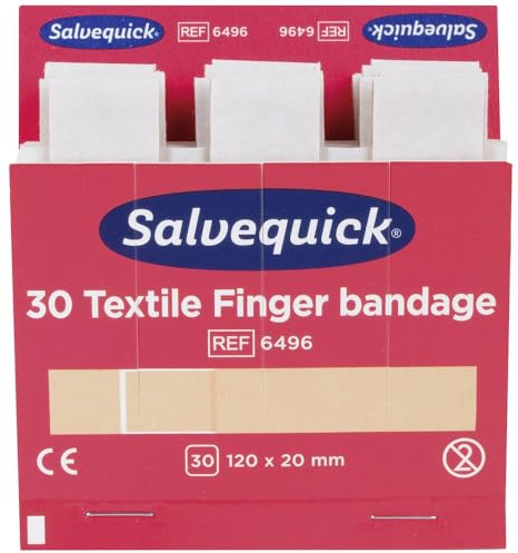 Cederroth Salvequick® 30 Textile Fingerverbände Fingerpflaster Pflasterstrips elastisch,1 Refill