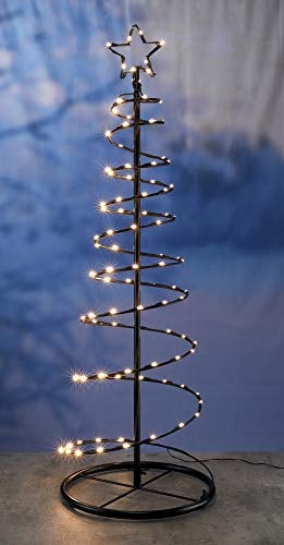 Haushalt International HI Weihnachtsbaum 120 cm aus Metall Tannenbaum Christbaum 100 warmweiße LED