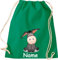 Shirtinstyle Gym Sack Kinder Turnbeutel Tiere Esel mit Wunschnamen, Beutel Tasche, Farbe Kellygreen