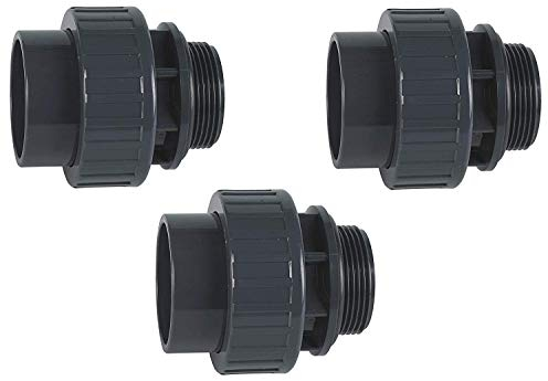 well2wellness® PVC 3/3 raccord à vis avec Joint torique - Raccord adhésif x Filetage mâle - 50 x 1 1/2 (200147) - 3 pièces
