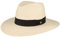 Breiter Sombrero Panama Original Sombrero de Paja Sombrero de Verano Tejido a Mano en Ecuador Protección UV 50+ Blanco L