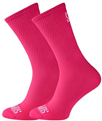 Support Herren-Fahrradsocken, atmungsaktive Technologie, rutschfeste Faser, unisex, einfarbig, Zubehör für Radfahren, Wandern, Klettern, Pink's 39-41 EU