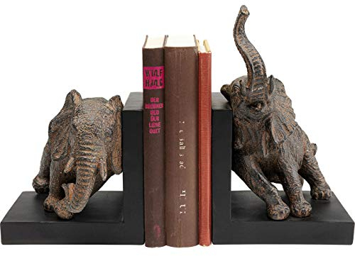 Kare Design Buchstütze Elefanten-Figuren (2/Set), Kunststein, Antirutsch an Unterseite, handgearbeitet, groß, 41.9x46.5x36cm