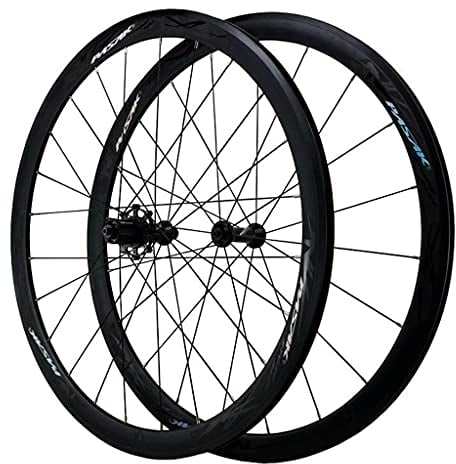 700C 40MM Rennrad Laufradsatz QR Aluminiumlegierung Doppelwandig Rand C/V-Bremse Gerader Zug 80 Großer Flansch 7/8/9/10/11/12 Geschwindigkeit Freilauf Matt-schwarz