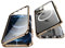 Jonwelsy Hülle für iPhone 12 Pro, 360 Grad Beidseitig Schutz Kompatibel mit Magsafe Magnetische Adsorption Metallrahmen Case Vorne Glas Hinten Frosted PC Cover Handyhülle für 12 Pro 6.1 (Gold)