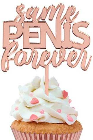 Cake Topper Acryl | JGA | Hochzeit | Same Penis Forever | Roségold