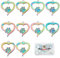 Beebeecraft 1 Box 10 Stück Hundepfoten-Anhänger, Edelstahl, Regenbogenfarbenes Herz Mit Hunde-Fußabdruck-Anhängern Für DIY-Schmuckherstellung, Halskette, Armband, Schlüsselanhänger