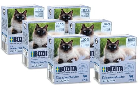 Bozita Häppchen in Soße mit Rentier Multibox 6x370g im Tetra, 370g (6er Pack)