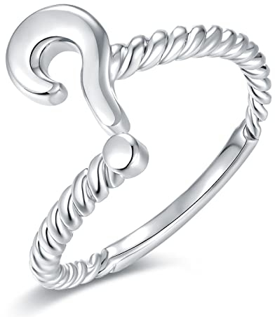 PAIHUIART Ring Ringe Damen Bijouterie Frauen Schmuck Einstellbar Vintage Fragezeichen Ringe Für Frauen Männer Paar Ring Einstellbar Fingerring Hip Hop Gothic Schmuck Geschenk Resizable -2