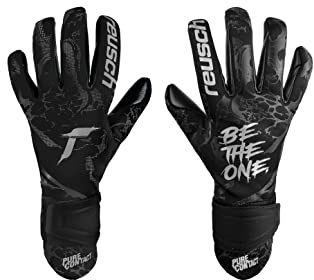 Reusch Pure Contact Infinity guanti da portiere aderenti e traspiranti guanti da calcio per adulti per uomo e donna, particolarmente adatti per l'erba sintetica, Nero, 7,5
