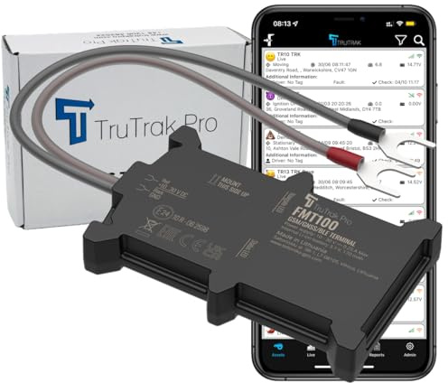 TruTrak Pro - FMT100+ GPS Tracker/Vehicle Tracker - 12 Month Bundle, Van, Motorbike, Caravan, Motorhome, Coach & Car Tracker - Pay as You Go, 12-24 Volt, Self Install Device Including SIM & Data
