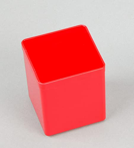 PROREGAL SuperSparSet 5x Sortimentskasten EuroPlus Insert | HxBxT 6,3x5,4x5,4cm | Rot | Sortimentskasten, Kleinteilemagazin, Sortierbox, Werkzeugkasten
