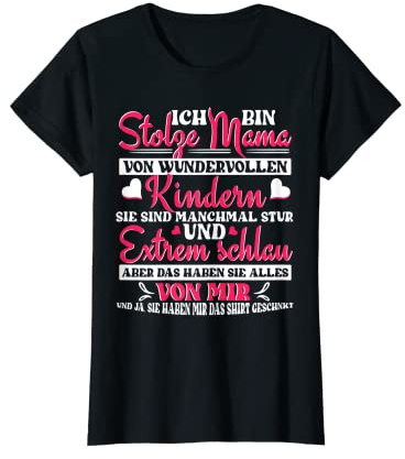Damen Muttertag Stolze Mutter von wundervollen Kindern T-Shirt