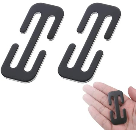 2 Pezzi Clip Bloccaggio Auto Metallo, Regolatore Cinture Sicurezza Metallo, Serratura Fissaggio Cintura Sicurezza, per Tutti i Tipi Cinture Sicurezza per Auto (Nero)