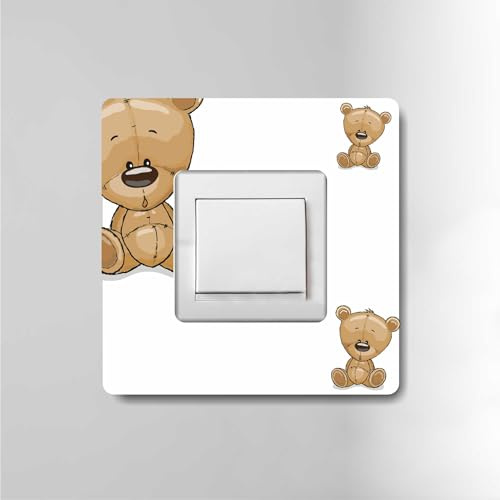 Tapetenschutz Martha von EDS-Werbemedien für Kinder Dekorrahmen Wandschutz Tapetenschoner Lichtschalter Acryl Schalter (1-fach Rahmen, Bärchen Bruno)