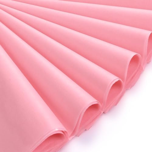 Kesote 60 Feuilles Papier de Soie Rose, Papier de Soie Emballage 35 x 50cm pour Loisirs Créatifs et Décoration DIY Papier d'Emballage Cadeau Halloween Noël Fête Mariage