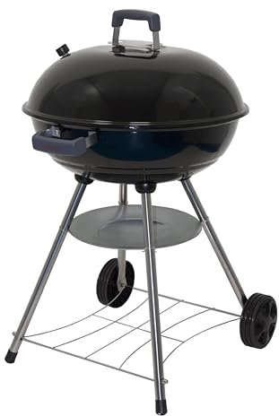 Megamaster 22 Charcoal Compact Kettle Grill, 354.81 sq. in. Cooking Space,Perfect for Outdoor Cooking & Grilling, BBQ, Patios, Tailgating, Black, 810-23002