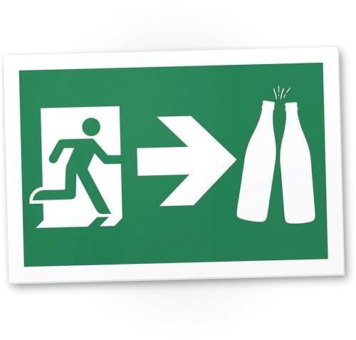DankeDir! Fluchtweg richtung Bier - Schild 30 x 20 cm - Geburtstagsgeschenk Geschenkidee Partydeko lustig Geburtstagsdeko - JGA Geschenk Alkohol Party Vereinsheim Kollegen Freunde Kellerbar