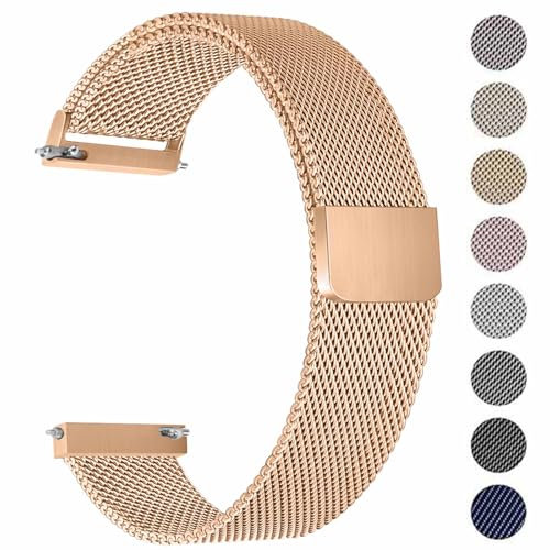 Oumida Cinturino 20mm 22mm Orologio in Acciaio Inossidabile, Maglia Cinturini di Ricambio Regolabili a Sgancio Rapido per Smartwatch per Uomo Donna