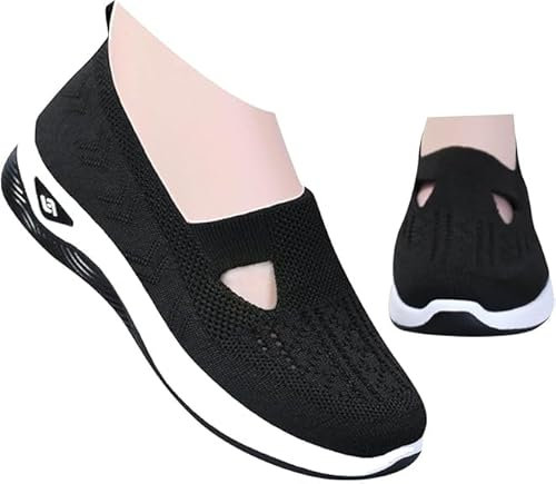 Sunnyuk Zapatillas OrtopéDicas para Mujer,Zapatillas Sin Cordones Mujer Verano para Caminar,Zapatos Mujer CóModos,Transpirables Ligeros Y Antideslizantes Zapatillas OrtopéDicas de Plataforma Ligeras