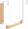 lisetar 2PCS Door Hooks Foldable Coat Hooks, Door Hangers, Door Hooks with Non-Slip Straps, Metal and Wood Door Hooks for Hanging Clothes, Coats and Behind Bathroom Doors(White)