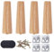 Luabue Lot de 4 pieds de canapé en bois de 20 cm avec coussinet de protection en caoutchouc et vis pour commode, table, armoire, meuble TV - 20,3 cm