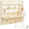 nbeads Porte Bijoux Mural en Bois, Organisateurs de bijoux muraux Porte Collier Présentoir pour Boucles D'Oreilles pour Colliers, Bracelets, Boucles d’Oreilles et Bagues, 38x28x6.4cm