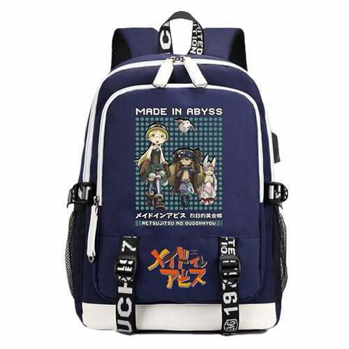 Charous Anime-Manga-Rucksack, hergestellt in Abyss, Oxford-Stoff, multifunktionale Schultasche für Comic-Fans, Cosplay-Geschenk, blau, One size
