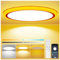 Aphyni Deckenlampe LED 33W Mit Nachtlicht, Ø40cm Deckenleuchte Flach, Dimmbar 3000-6500K 5500LM, IP44 Ultra Dünn Schlafzimmer Lampe Für Küche Wohnzimmer und Balkon, Fernbedienung und App-Steuerung