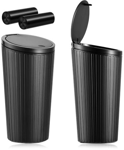 2 Stück Auto Mülleimer mit 2 Rollen Müllsäcke, Tragbare Abdichtung Mini Mülleimer für Auto Zuhause, Mini Auto Mülleimer mit Pop-Top Deckel